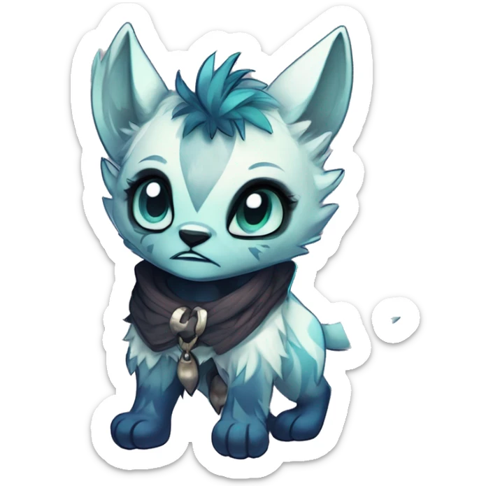 Cool cute Kawaii edgy fantasy shiny animal  fursona Fionbri vernid by griffsnuff & LiLaiRa & Falvie full body sticker