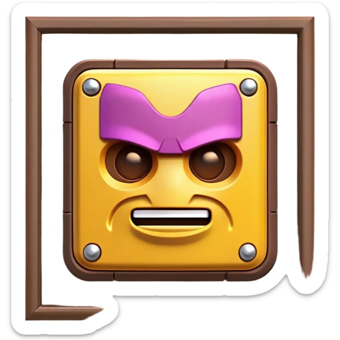 Clash of Clans aesthetic: Cinematic Playful Classic Game Cartridge Portrait Emoji, rendered in a 3D vector-style similar to standard emojis with minimal shading and bold, simplified shapes. A compact, distinct form with signature details, softly glowing with a nostalgic gaming charm. Simplified yet unmistakably iconic, highly detailed and consistent, glowing with a soft radiance and high shine. Stylized with a touch of retro gaming magic and a soft glowing outline, capturing the essence of a beloved gaming relic with a friendly, playful manner! sticker