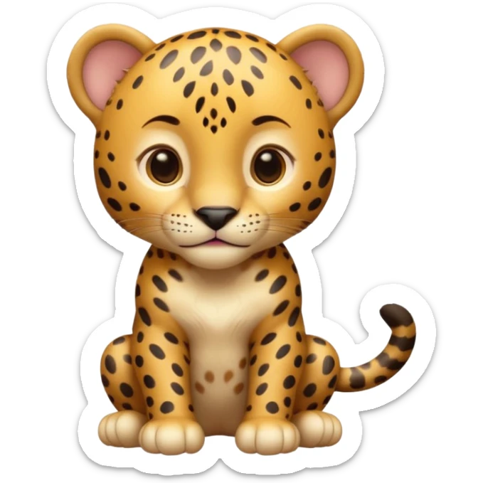 A high-resolution photo-realistic digital illustration of a baby jaguar, chest upward A high-resolution, photo-realistic digital illustration of a majestic jaguar sticker