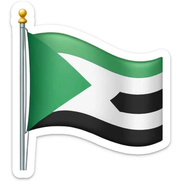 I want a flag as a emoji its made by three colours white green and black sticker