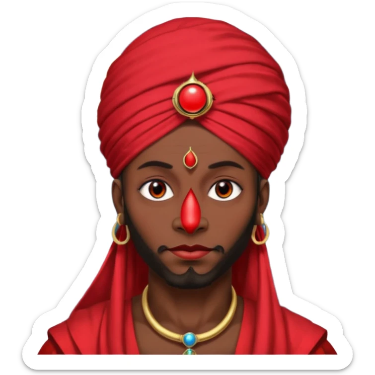 Pero solo con el planeta Saturno 🪐, un moro con turbante 👳🏾‍♂️ y la cara del diablo roja esta 👹 sticker