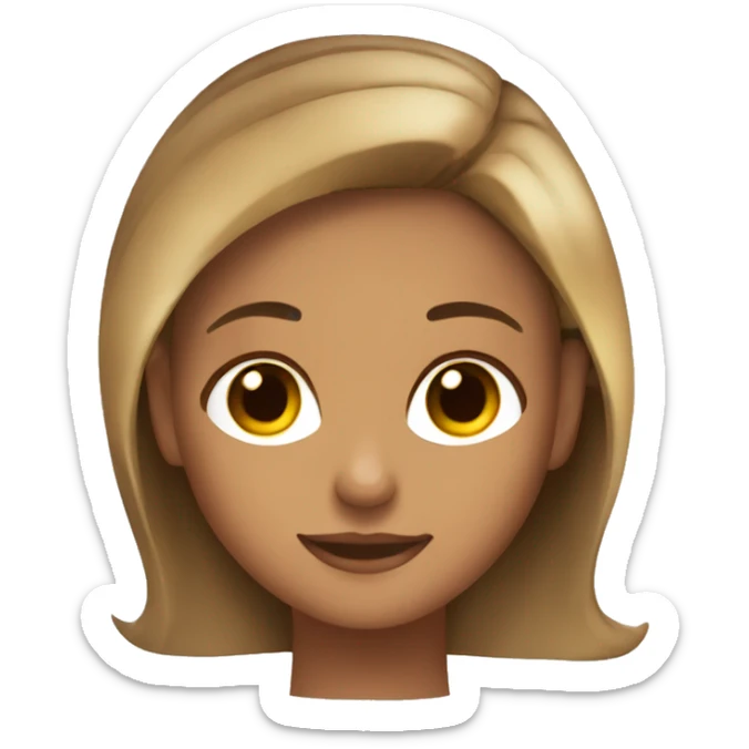 Tanned girl with brown hair and blonde highlights with brown eyes tanning in the sun  sticker