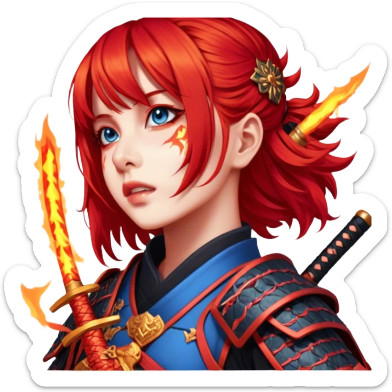 Fire-Wielding Samurai sticker