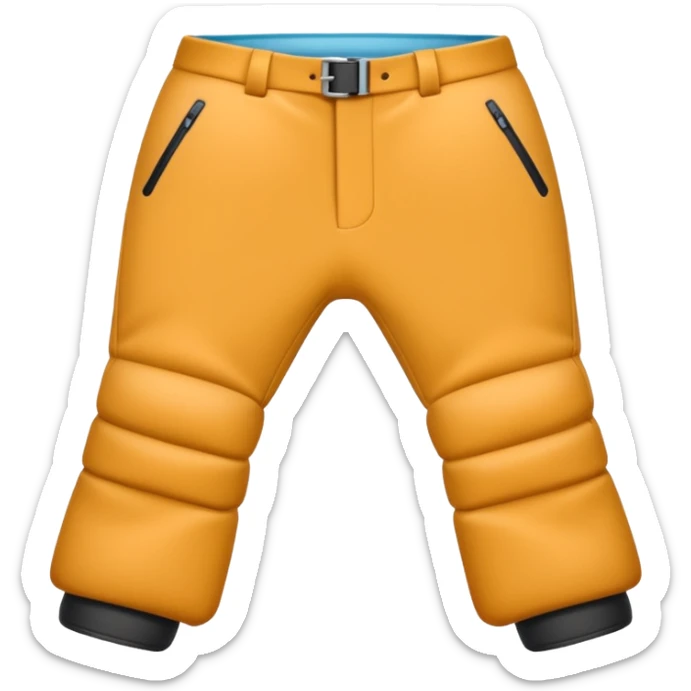 The skiing emoji with the front crotch area of the ski pants protruding in a comedically large oblong bulge sticker