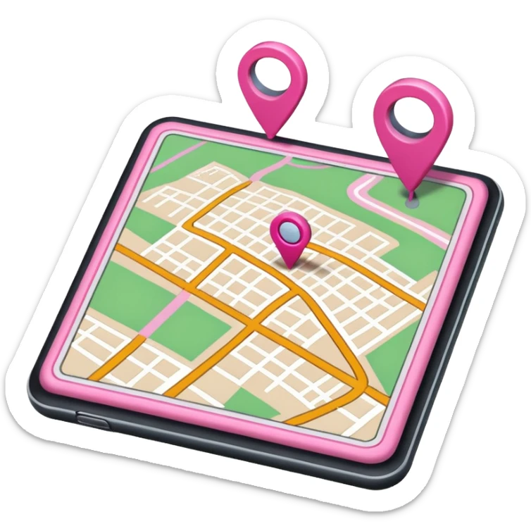 mix pink of a big gps map of the lines sticker