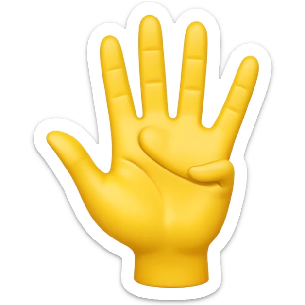 3D emoji-style icon of a yellow hand in the emoji style, making the hang loose sign.
 sticker