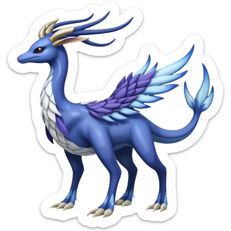 Xerneas-Kyogre-Suicune-Lugia-Fakémon-hybrid-creature (full body)  sticker
