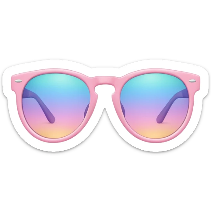 A colorful pair of Pastel sunglasses (aesthetic, loose object, apparel), seen from the side  sticker