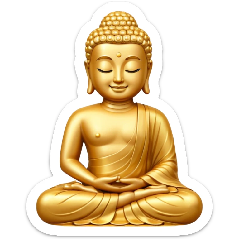 Buddha statue emoji modeled off the meditate emoji but Buddha themed sticker
