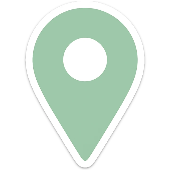 location pin icon, light green, with a hole in the middle, color icon style sticker