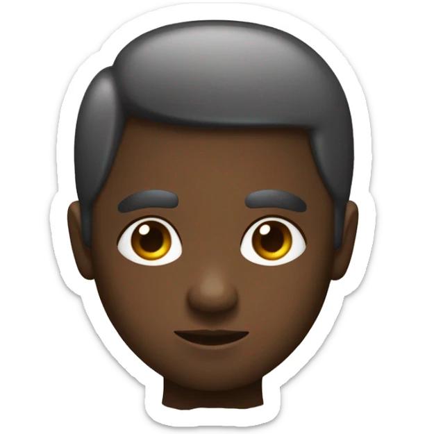 Pelo negro  liso y largo cuerpo gordo ojos marrones y piel blanca  sticker