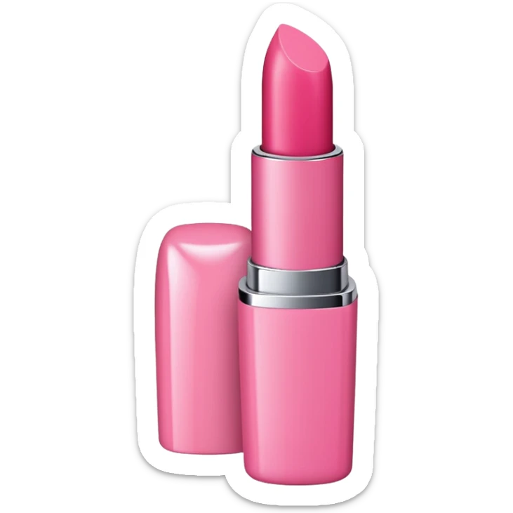 pink version of 💋, with no detail on the mouth, just the outline of the lipstick with the little grooves like the original sticker