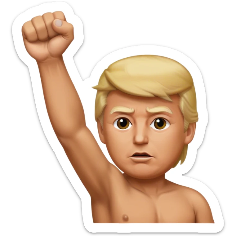 donald trump's fist held high in the air after assassination attempt sticker