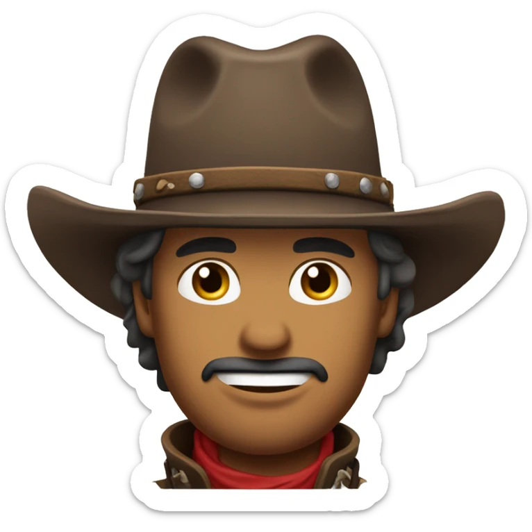 Make a cowboy person from the American West with a chin with hair and its shape resembles Arthur from the Red Reddemation game sticker