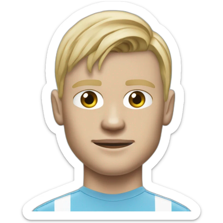 Realistic Erling Haaland wearing Manchester City football shirt sticker