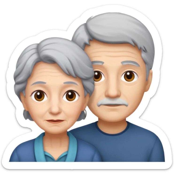 lo mismo que estas haciendo solo coloca alado de la abuela un hombre joven  sticker