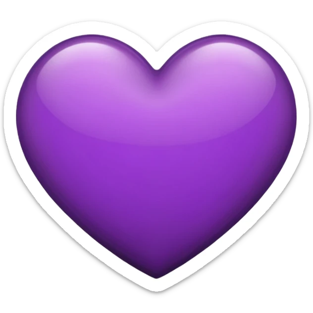 Heart emoji with mix of black and purple colour sticker