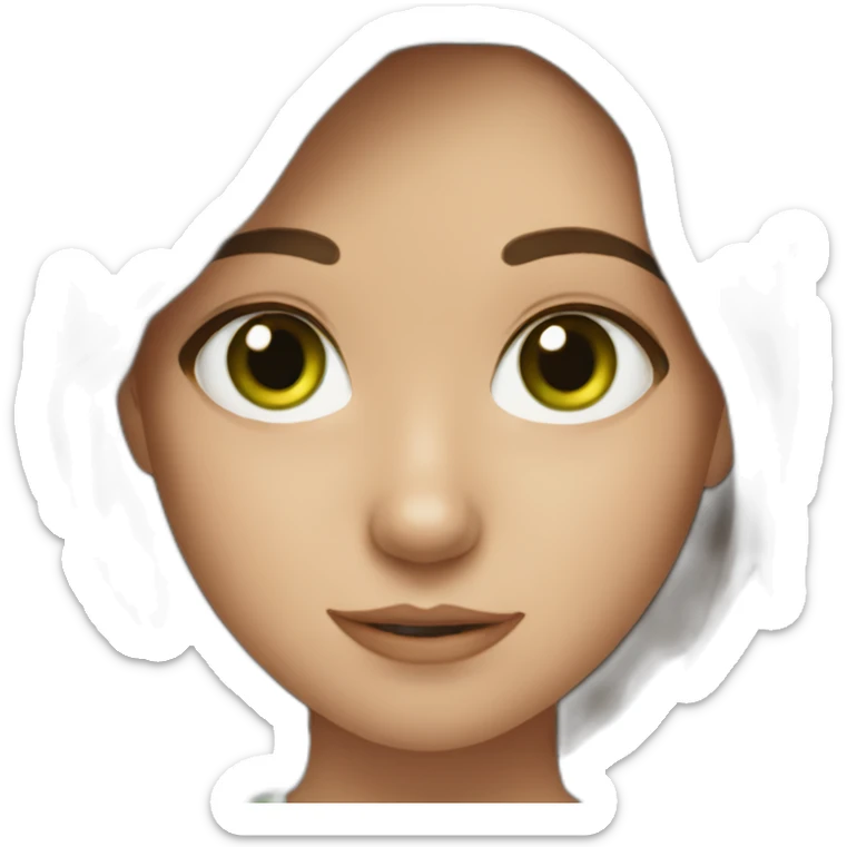 brown hair girl with green eyes and freckles sticker