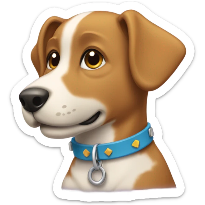 Perro con collar sticker