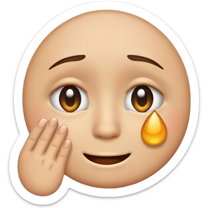 sad emoji with bruise under eye
no i would like skmilar to smiling face holding up tears sticker