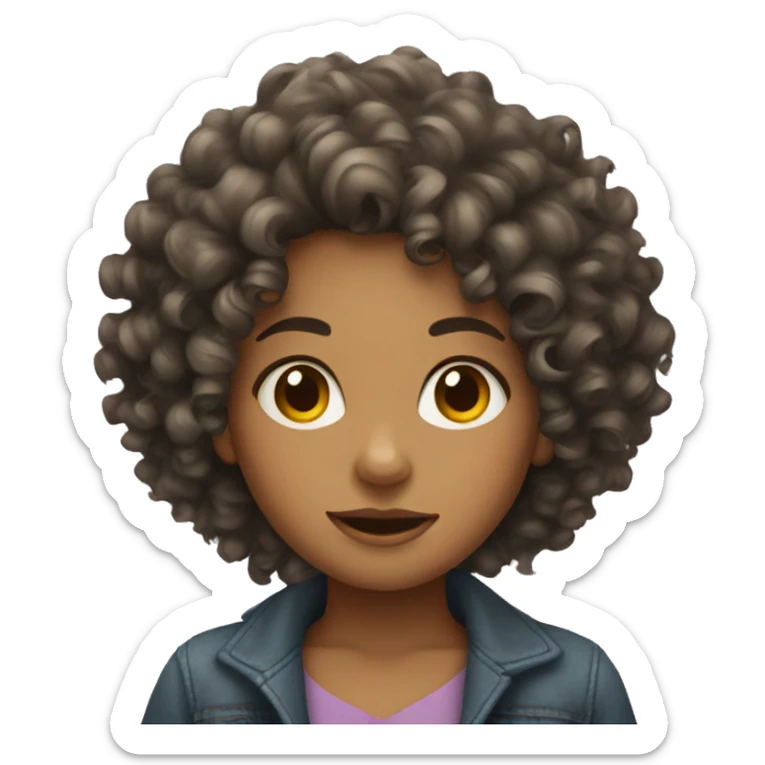 Curly haired girl  sticker