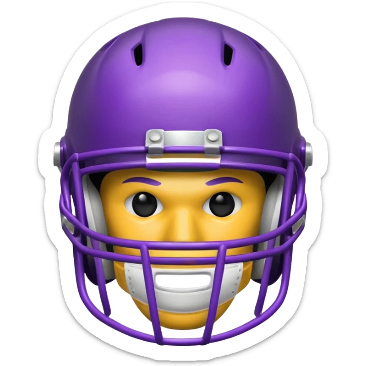 College football player helmet in purple color sticker