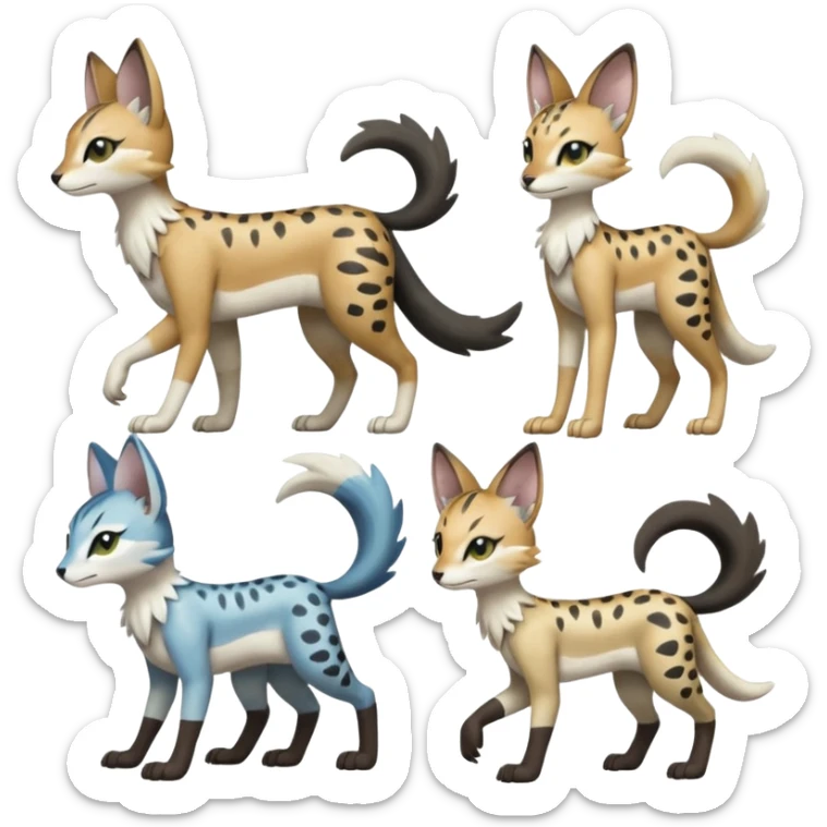 Meloetta-Trico-Silvally-Nargacuga-Sergal-Serval-Cresselia-Fakémon-creature-hybrid sticker