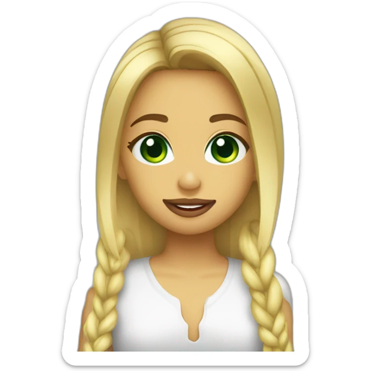 Romeo Santos kiss the mouth of the blond girl and green eyes sticker