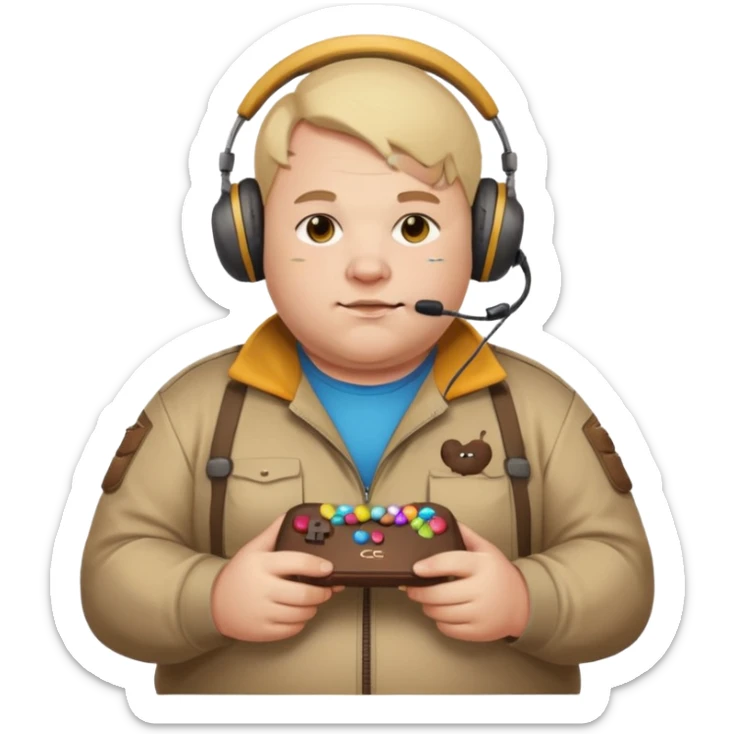 fatman who loves carbs and cholodae and candies who looks like cs go player sticker
