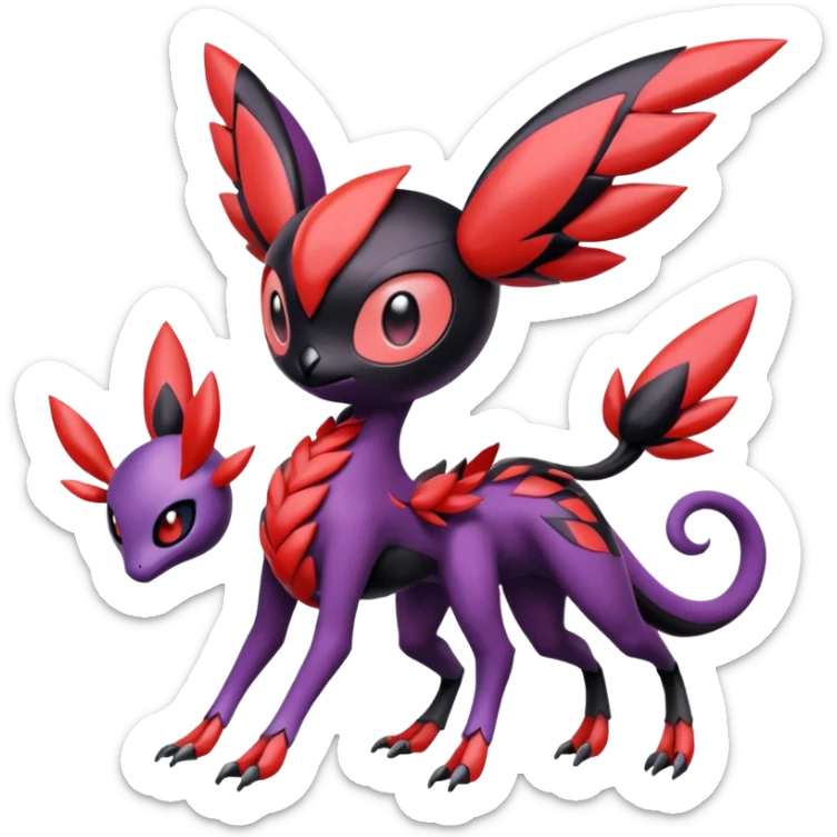 Meloetta-Yveltal-Noibat-Pokémon-Fakémon-fusion-hybrid-creature sticker