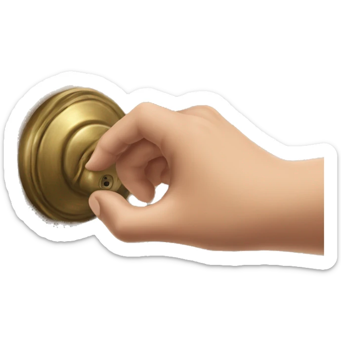 An emoji of a hand turning a doorknob, symbolizing the action of opening a door sticker