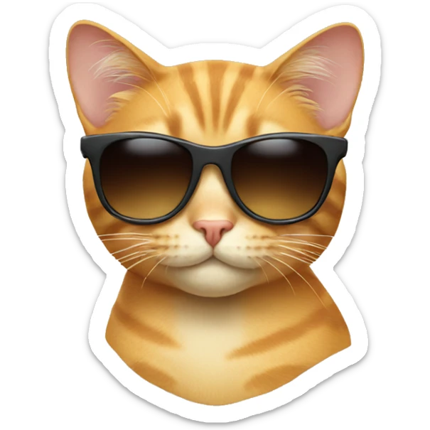 Cat with sunglasses sticker