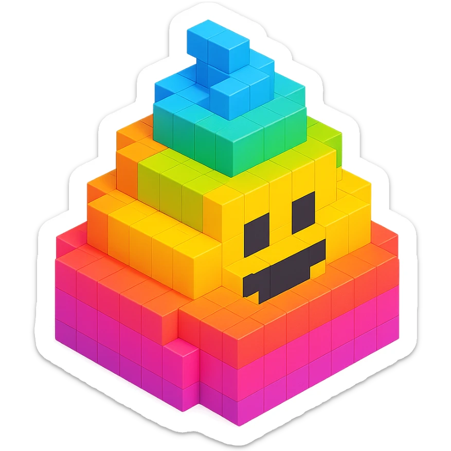 Poo rainbow  sticker