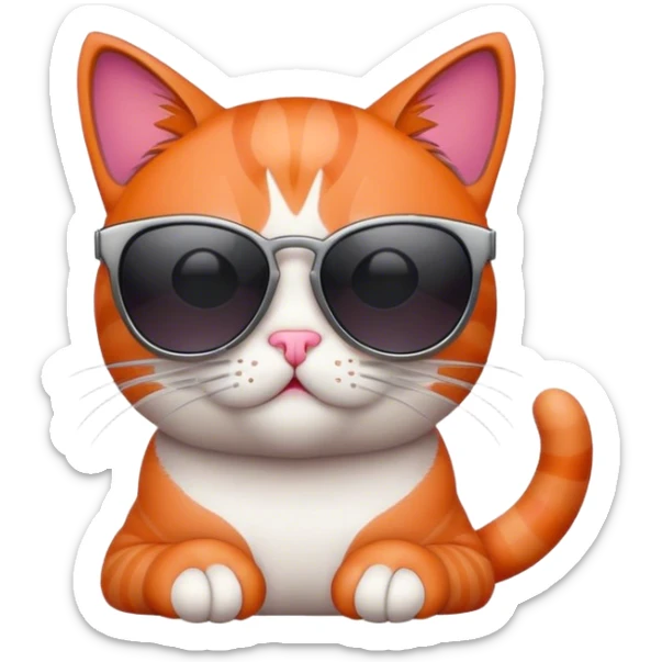 Cat with sunglasses sticker