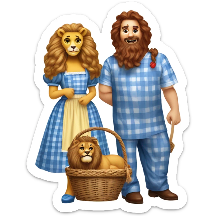 Dorothy and the Cowardly Lion in The Wizard of Oz sticker