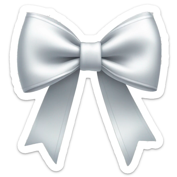 white satin bow sticker