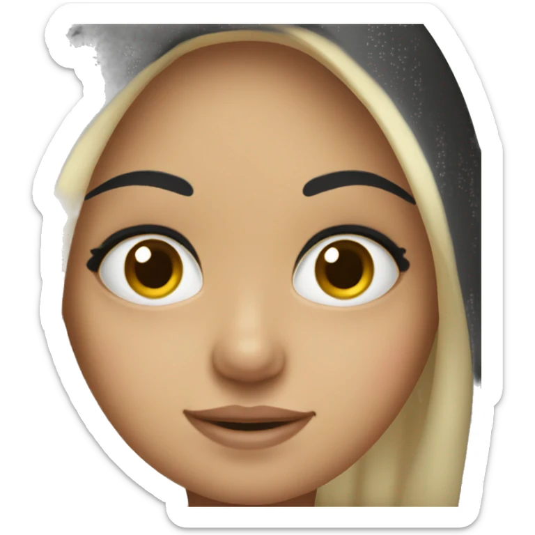 Cute hispanic girl with big eyes and long black hair sticker