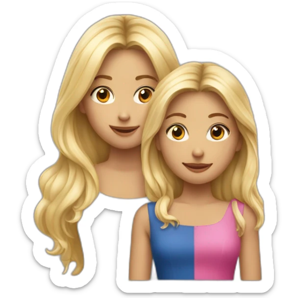 deux filles une fille blonde et fille cheveux noir sticker