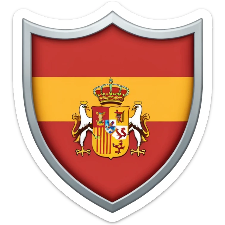 Bandera de españa tricolor actual con un águila marrón en el atrás del escudo de la bandera de españa sticker