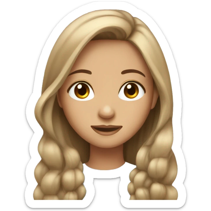 pretty tan girl with long brunette hair long eyelashes and blue eyes sticker