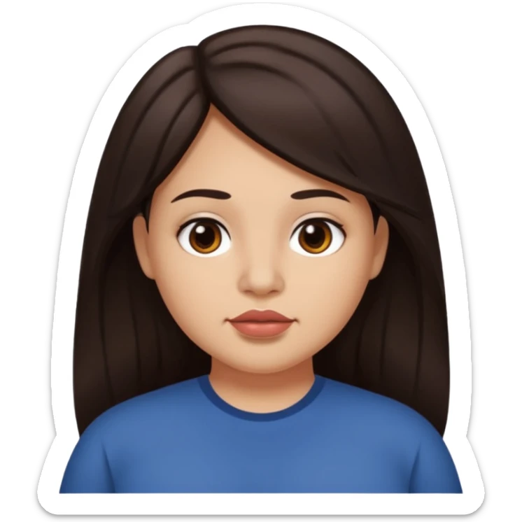 My hair and eyes are dark brown, I'm a little chubby, my eyes aren't round, nor is my face, my eyes are a little narrow, my jaw and chin are nicely defined, my hair can be said to be long, my lips are nicely proportioned, but not too big, they're medium sized sticker