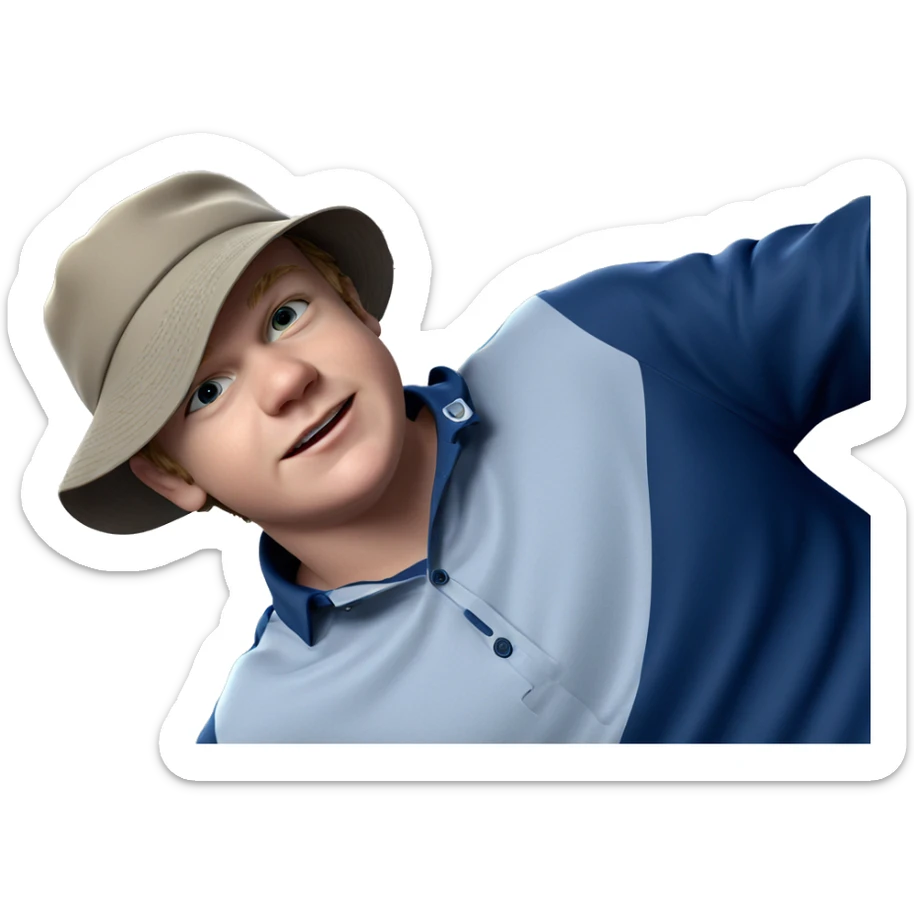 boy in a hat indoors sticker