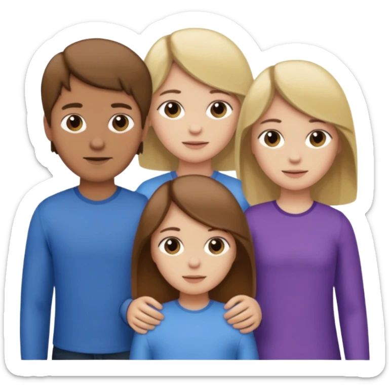 1 brown hair fair skin brother 4 brown hair sisters 1 blond sister sticker