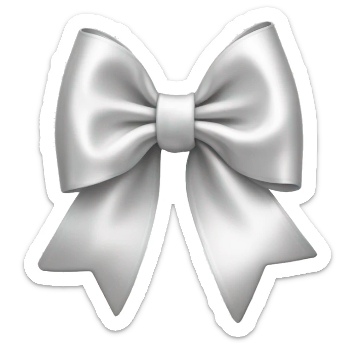 white satin bow sticker