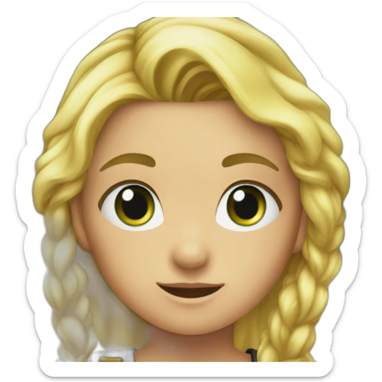 Female kid pirate, green eyed, blonde hair, dressed with pirate clothes sticker