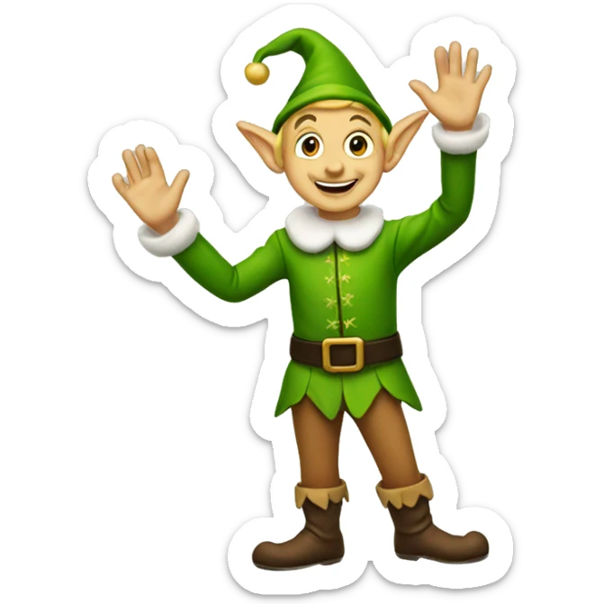 elf waving sticker