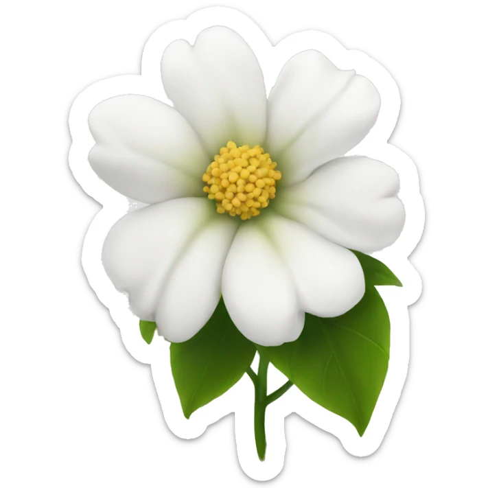 a white flower  sticker