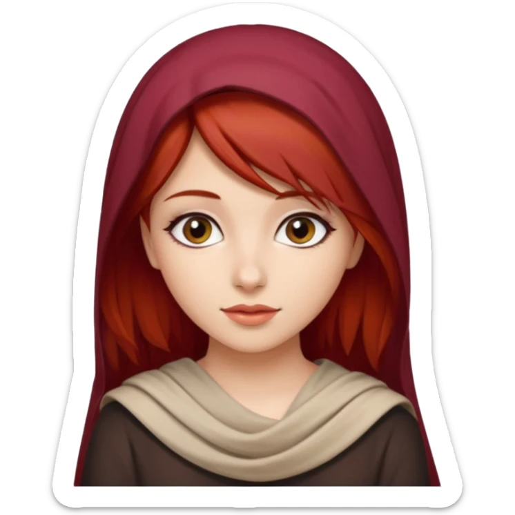 Chica Pelo corto de color rojo cereza con chica árabe pelo largo guapísima  sticker