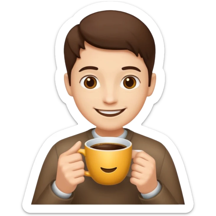 Saya sedang bahagia karena baru saja mendapatkan hadiah kopi sticker