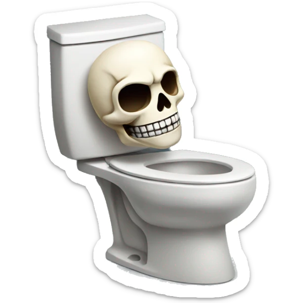 skull with toilet sticker